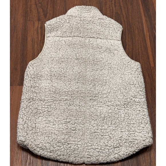 Thread & Supply Sherpa Vest Women's Medium Ivory White Gray Soft Cozy - Picture 15 of 16